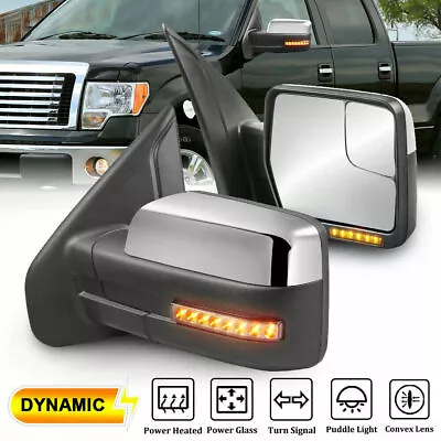 Pair Power Heated Tow Mirrors Dynamic Streamer Signal For 04-14 Ford F150 F-150 • $115.80