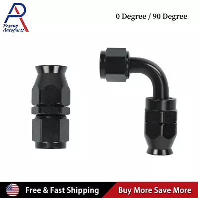 6/8/10AN Swivel PTFE Hose End Fitting Straight 90 Degree For PTFE Oil Fuel Line • $3.14