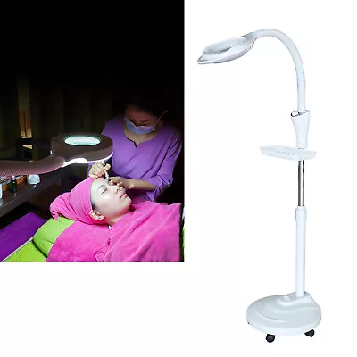 16XDiopter Floor Stand Rolling Magnifier LED Lamp Glass Magnifying Light Facial  • $45