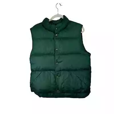 LL Bean Green Puffer Vest Goose Down Vintage Outdoor Hiking Mens Medium • $59.99