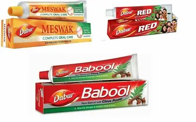 Dabur Toothpaste Meswak Red Babool Miswak Herbal Non Flouridated Dental Care • $12.82