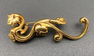 Vintage MMA Dragon Pin Brooch Gold Tone Metropolitan Museum Of Art Jewelry • $55