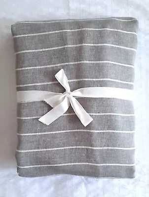 Pottery Barn Belgian Flax Linen Striped Duvet Cover Full/Queen New • $139.95