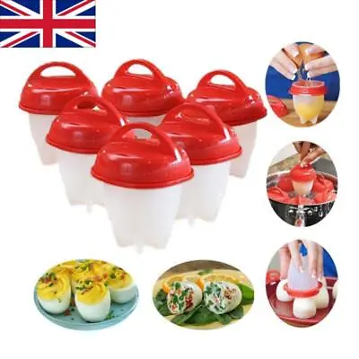 6x Egg Boiler No Messy Shells Silicone Hard Boiled Egg Cooker Daily Use • £5.61
