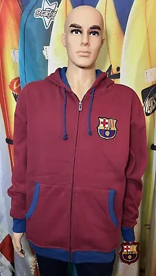 Barcelona FC Jacket Hoodie Size Men's X-Large Burgundy Soccer Barca Football New • $27.95