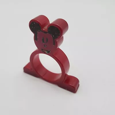 Vintage MCM Mickey Mouse Red Bakelite Napkin Ring Mid Century See Photos! • $49.63