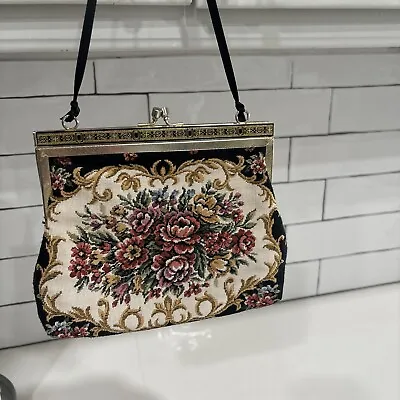 Vintage Antique Floral Tapestry Handbag • $15.99