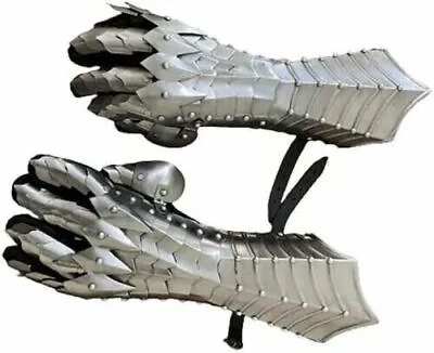 £94.55 • Buy Medieval Nazgul Gloves Medieval Steel Armor Silver Finish Gloves Gauntlets