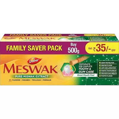 Dabur Meswak Complete Oral Care Toothpaste - 500g No Added Fluoride Paraben Tr • $17.50