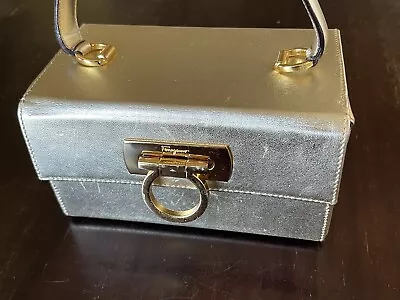 Salvatore Ferragamo Leather Gancini Mini Top Handle Bag Gold • $390