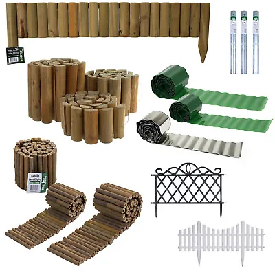 Garden Border Edging Flexible Wood Plastic Lawn Path Edge Roll Fencing Decor • £6.99