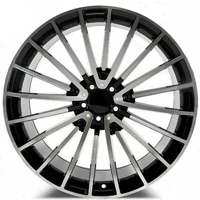 22  5x112 22x9 Black Machined Wheels For S550 S600 S450 S63 CL500 CL63 4pc Rims • $1124.99