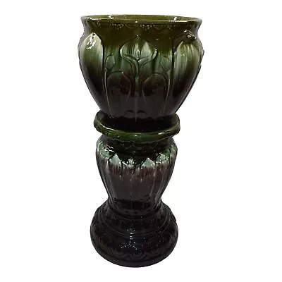 Brush McCoy Blended Majolica 1916 Pottery Calla Lily Jardiniere Pedestal 2020 • $481.95