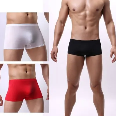 £8.71 • Buy Mens Mesh Sheer Boxer Briefs Seamless Underwear Breathable See-through Trunks