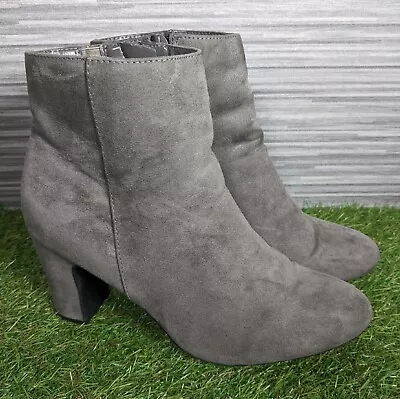 £9.99 • Buy M&S Collection Grey Suede Zip Ankle Boots Womens Size UK 6.5