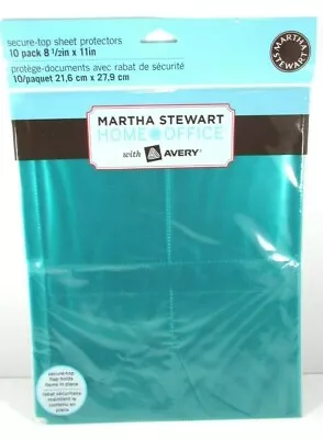 NIP Martha Stewart Home Office Secure Top 10 Pack 8.5x11 Four Pocket Protectors • $9.99