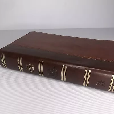 KJV Holy Bible King James Version Giant Print Brown Two-Tone Gold Leaf Pages • $40.75