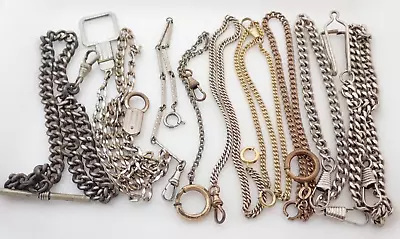 Lot Of 9 Vintage Silver & Gold Plated Pocket Watch Chain • $36.50