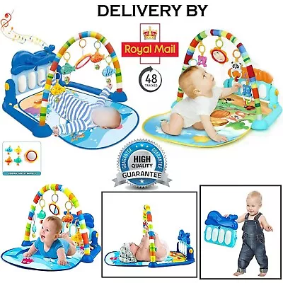 Gym Play Mat Baby Newborn Kid 3 In1 Fitness Music Lay Fun Piano Boy Girl Gift Uk • £15.35