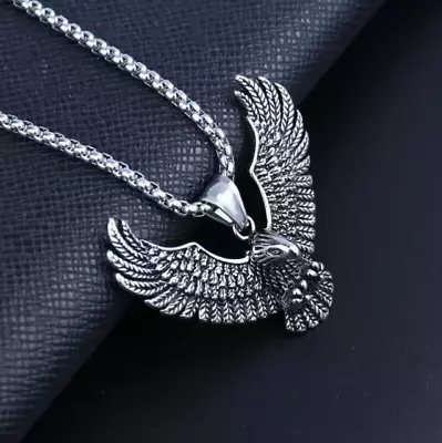 Mens Eagle Wings Pendant Necklace Patriotic Unisex 24  Lavastorm • $7.49