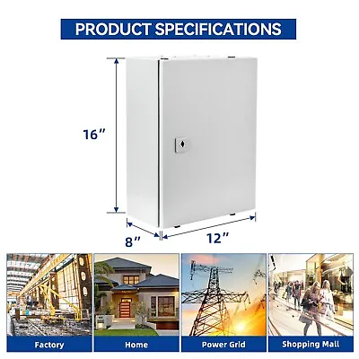 12'' 16'' 24'' Metal Electrical Enclosure Junction Box IP66 Waterproof Outdoor • $65.89