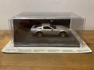 CHEVROLET CORVETTE #37 James Bond Car Collection Model View To A Kill NO CRACKS • £6.75