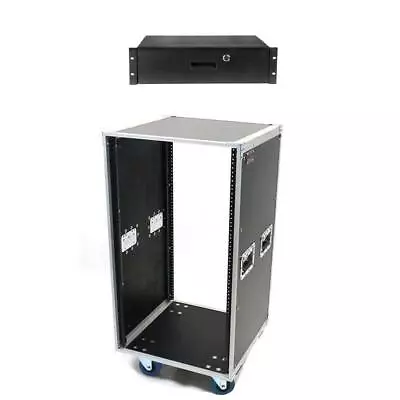 OSP 16 Space Studio Rack Case (No Lids) & 4 Space Deep Rack Drawer Lock & Keys • $582.98