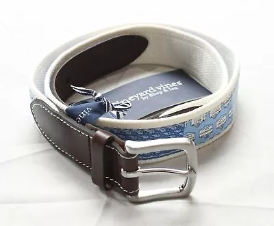 Vineyard Vines Men's Canvas Club Belt DD7 Patchwork Ocean Size 36 NWT • $34.99