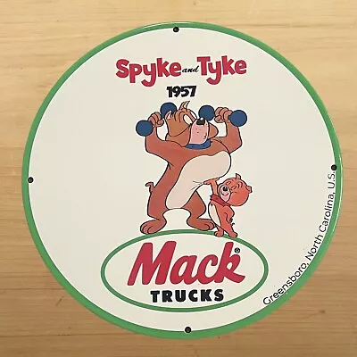 Vintage Mack Trucks Porcelain Sign Auto Car Dealer Service Station Pump Plate Ad • $118.97