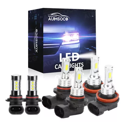 H11 9005 Combo LED Headlight Bulbs H10 Fog Light Set For Ford F-150 2015-2021 A+ • $34.99