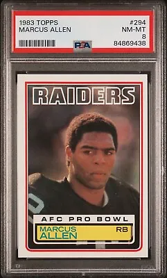 1983 Topps Raiders Marcus Allen RC #294 ~ PSA 8 NEAR MINT - MINT 🏈 HOF • $10.50