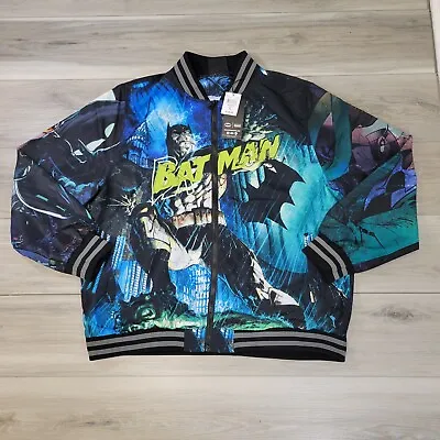 Tango Hotel Batman Jacket Men's XL Black Multicolor Arkham Asylum Full Zip New • $89.99