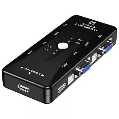 4 Port Kvm Switch Switch Box 4 Port Usb Kvm Switch Usb Switch Kvm • $18.38