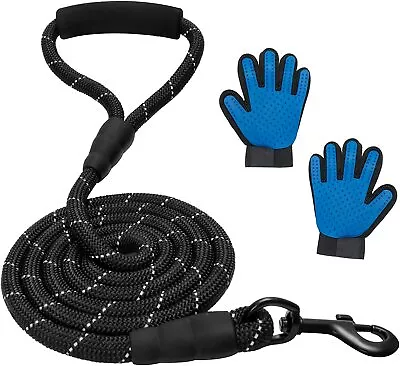 High-Quality 6 FT Reflective Nylon Dog Leash Comfortable Grip & Bonus Glove • $12.99