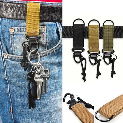 Military Molle Duty Key Ring Holder Tactical Police Security Keychain Clip Belt • $6.98