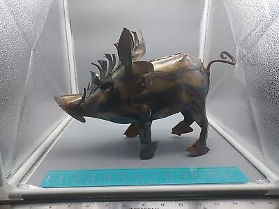 Rustic Scrap Metal Handmade Boar / Pig Art Sculpture Recycled • $33