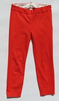 J CREW Red Stretch Twill MINNIE Skinny Side Zip Slim Pants Women’s Size 0 2 XS • $23.99