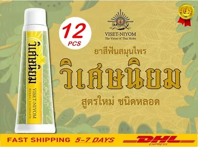 12X Thai Herbs Viset-Niyom Toothpaste Sensitive Teeth&Gums Cures Anti Acne Face • $125.14