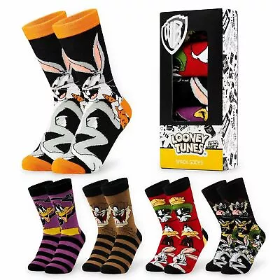 Looney Tunes Mens Socks Space Jam Men's Socks Funny Socks Pack Of 5 • £16.49