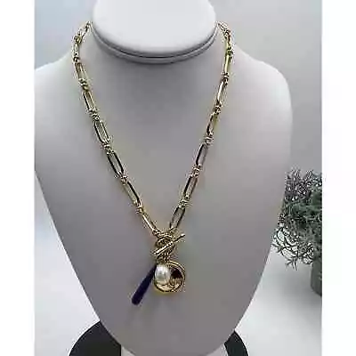 J. Crew Gold Scorpion ScorpioPendant Charm Nautical Gold Tone Link Necklace • $39