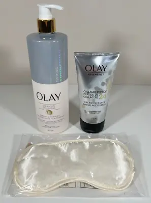 $34.30 • Buy Olay Collagen B3 Body Lotion & Collagen Peptide 24 Cream Cleanser W/ Eye Mask