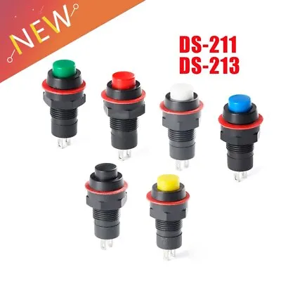 5pcs DS-211 DS-213 Miniature Push Button Switch 10mm Momentary / Self Locking • $4.17
