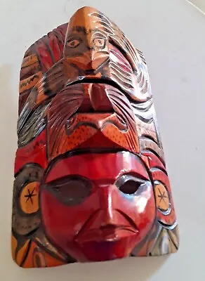 £19.99 • Buy Aztec Mayan Mask Pyramid Sculpture Wall Art  9.5   H  6 .5  W 