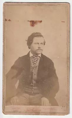 C1860s CDV Determined Man From Cleveland Ohio Victorian Antique Photograph • $10.25