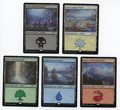 Snow Covered Land Set All 5 Magic Secret Lair Drop Series Foil 1-5 Rare • $16.51