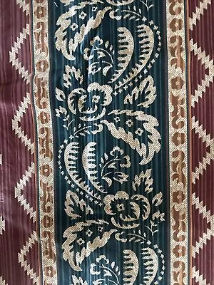 P Kaufmann Vat Regency Print Fabric W56”xL4Yds Red Gold Green Tan • $59.90