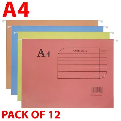 £9.25 • Buy A4 Suspension Files Storage In Filing Cabinet Hanging File Insert Tabs Set Of 12