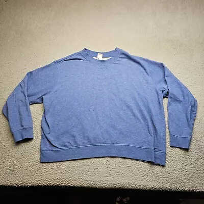 H&M Sweater Womens XXL Blue Long Sleeve Basic Pullover Casual Oversized • $8.95