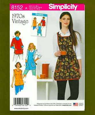 Vintage Smocks & Full  Aprons Sewing Pattern (Sizes XS S M L) Simplicity 8152 • $11.85