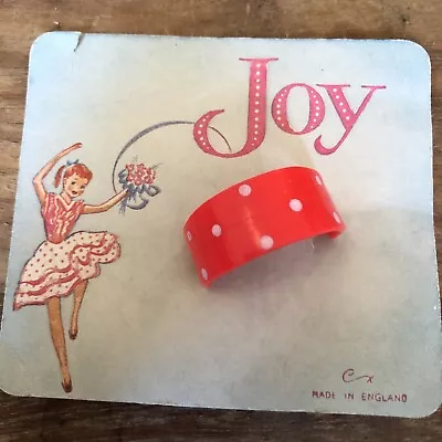 Vintage Carded Red Spotty Ponytail Clasp - Joy • £6